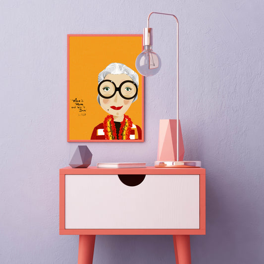 IRIS APFEL Wall Art Print, Fashion Lovers Gifts, Cubicle Decor - VIOLETREDSTUDIO