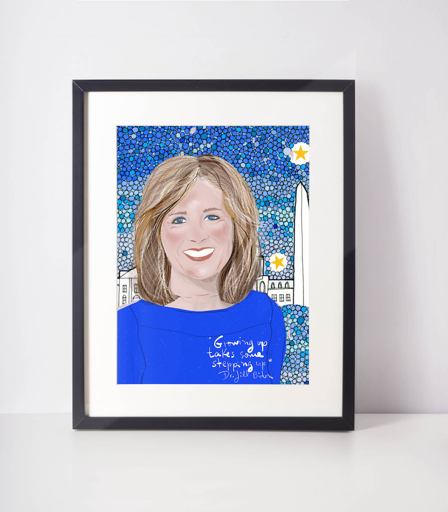 Dr. Jill Biden Art Print - VIOLETREDSTUDIO