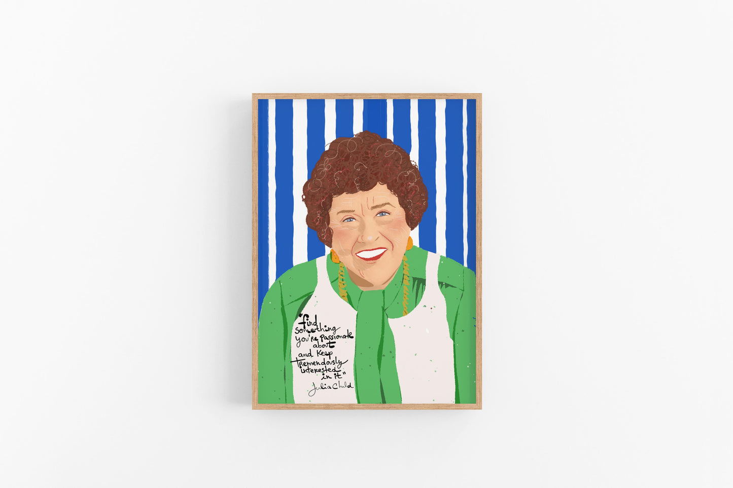 JULIA CHILD'S Art Print , Inspiration for Chef, Kitchen Wall Art, Fan Art - VIOLETREDSTUDIO