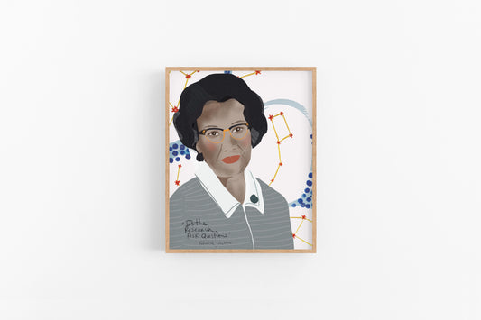 Katherine Johnson Art Print, Women in STEM, Young scientist inspiration, Cubicle Decor, ART PRINT Ready to Frame - VIOLETREDSTUDIO