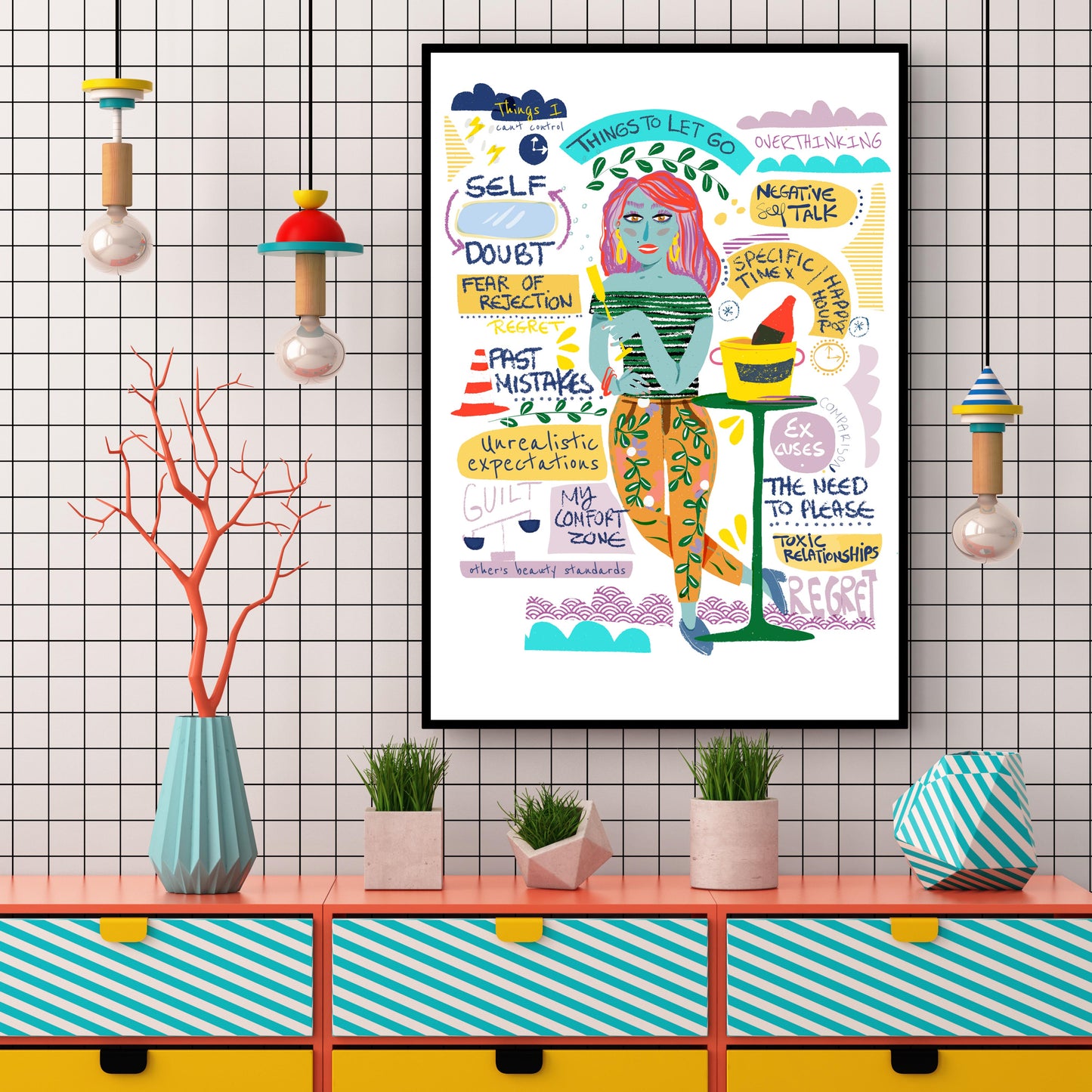 Inspirational Art Print, Typographic wall Decor, Young adult inspiration, FEMININE ART PRINT - VIOLETREDSTUDIO