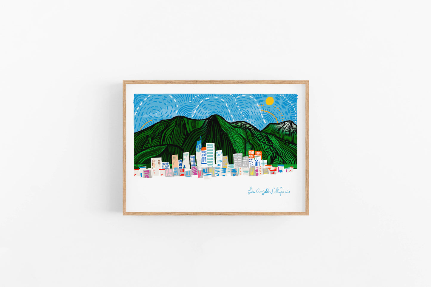 LOS ANGELES skyline | Cities of the world | L.A. | Cubicle Decor - VIOLETREDSTUDIO