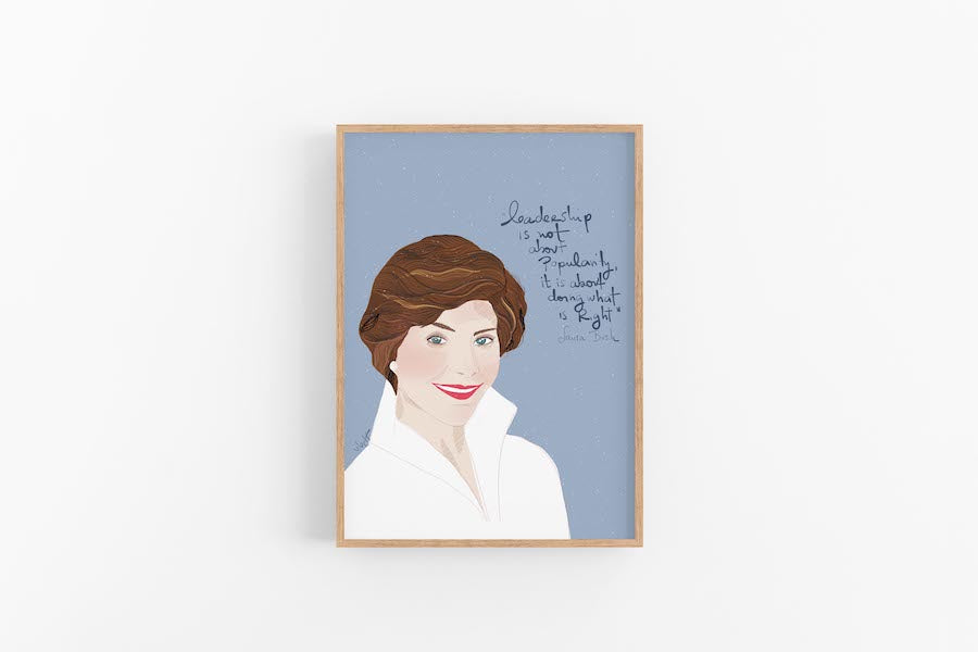 Laura Bush Art print - VIOLETREDSTUDIO