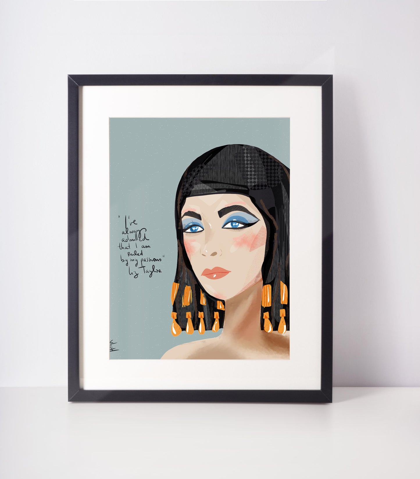Elizabeth Taylor Print, Liz Taylor fan art, Cubicle Decor - VIOLETREDSTUDIO