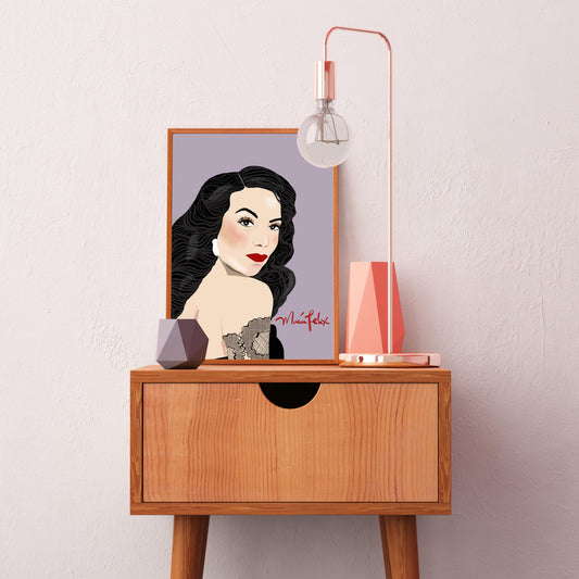 Maria Felix Wall Art, Inspirational Cubicle decor - VIOLETREDSTUDIO