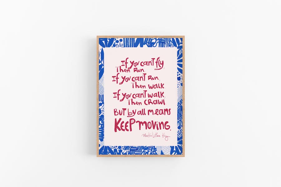 MLK Typographic Art, Home office Wall Art - VIOLETREDSTUDIO