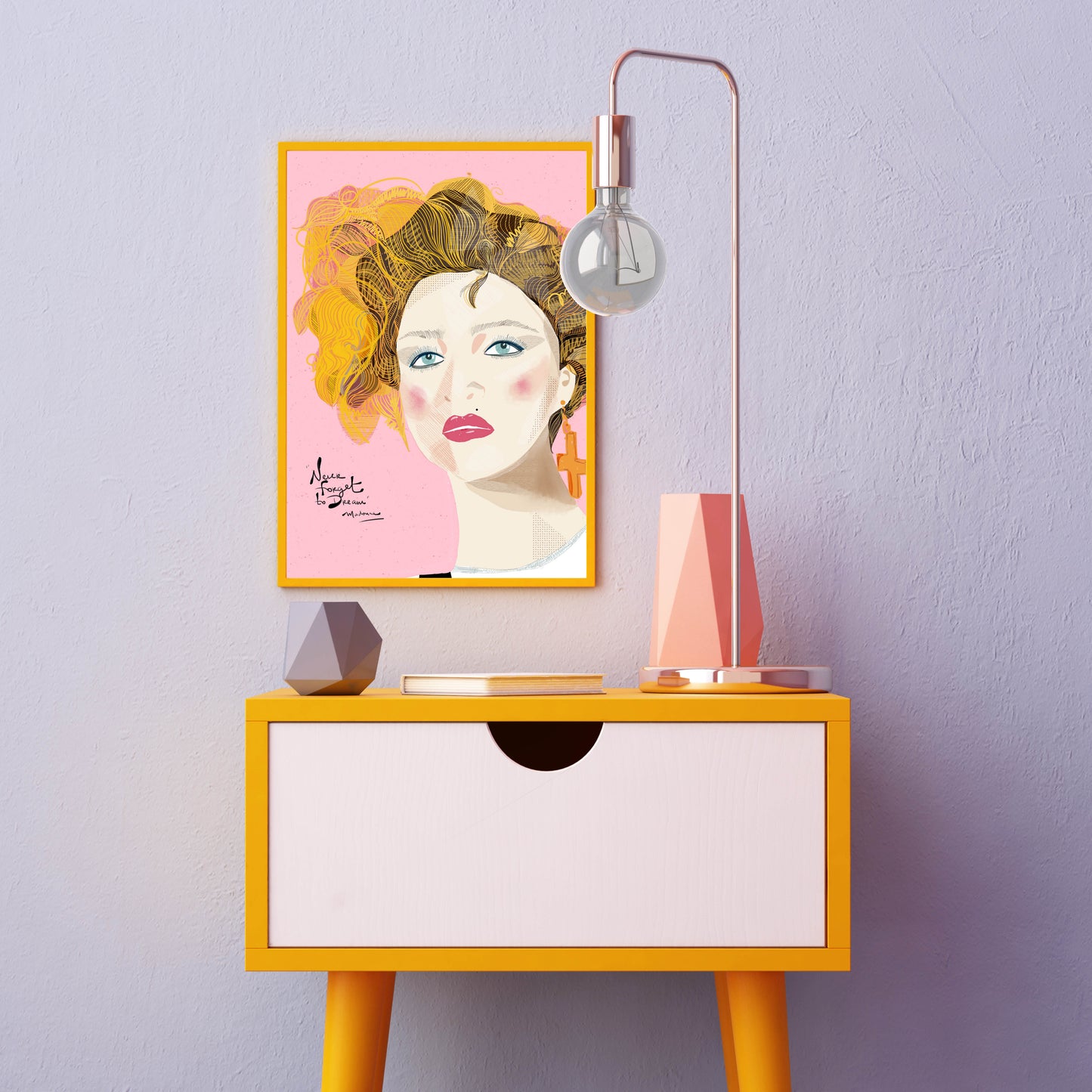 MADONNA Portrait, Illustration Print, Wall Art, CUBICLE DECOR - VIOLETREDSTUDIO