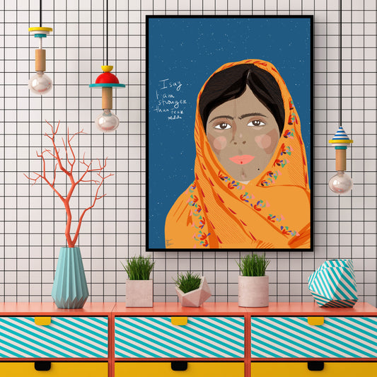 Malala Art Print, Classroom Wall Art, Young adult Decor - VIOLETREDSTUDIO