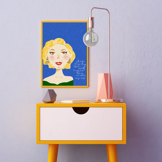 Marilyn Monroe, Girl Boss Office Decor, Girls Room Art Print - VIOLETREDSTUDIO