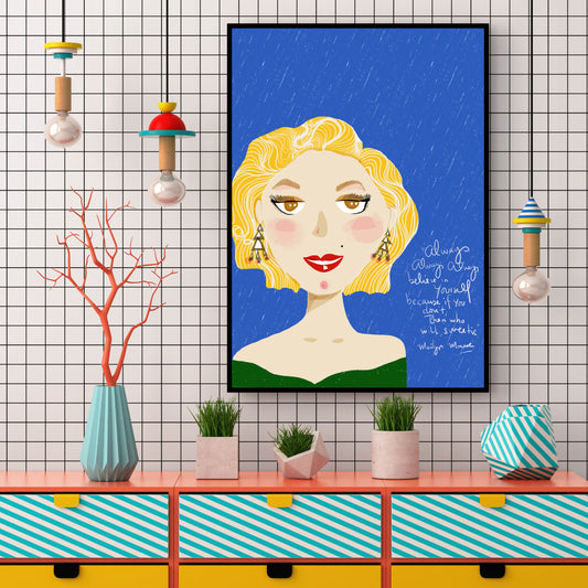 Marilyn Monroe, Girl Boss Office Decor, Girls Room Art Print - VIOLETREDSTUDIO