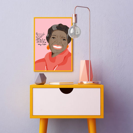 MAYA ANGELOU Art PrinT-Cubicle Decor-Writer's Gift-Classroom Wall Art - VIOLETREDSTUDIO