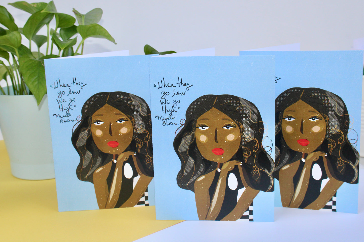 Set of Greeting Cards, Quirky illustration Iconic Women Portrait , Snail Mail, set of 6 - VIOLETREDSTUDIO