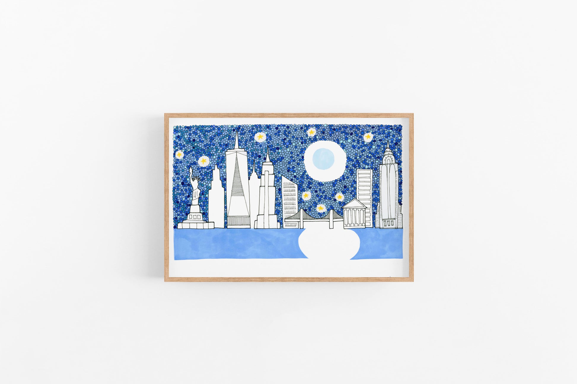 New York City Skyline  | Cubicle Decor | Father's Day Gift - VIOLETREDSTUDIO