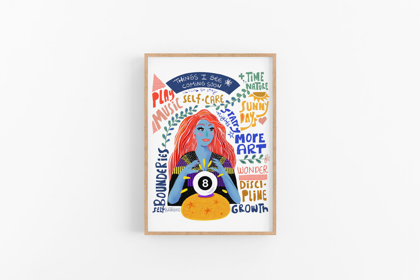 Predicting good things ahead Poster, Modern witch Art print - VIOLETREDSTUDIO