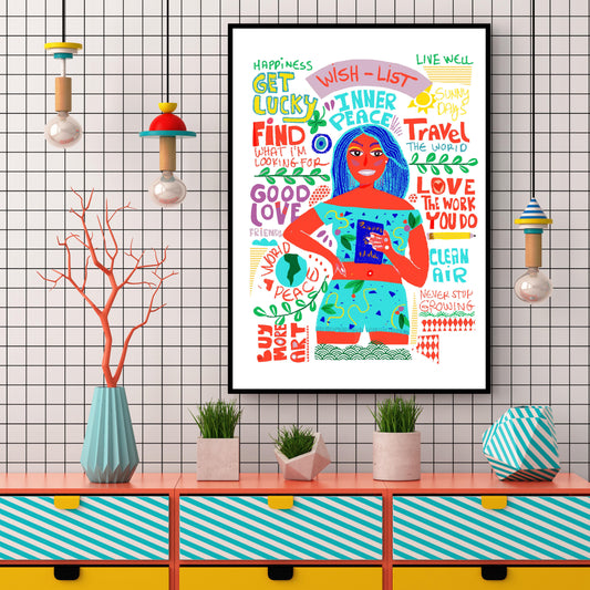 Typographic Art Print, Dorm Room Decor, Girls Room Art-HOT GIRL SUMMER Art - VIOLETREDSTUDIO