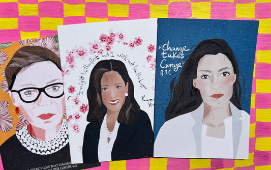 Set of 6 Washington DC Iconic Women Card Pack - VIOLETREDSTUDIO