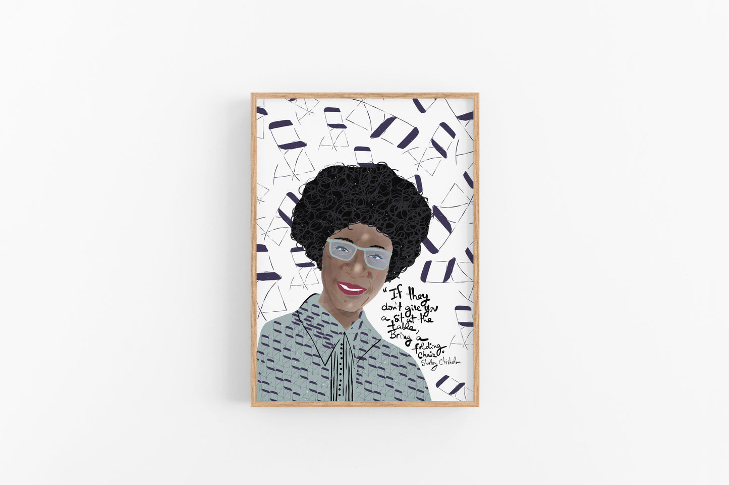 Shirley Chisholm Portrait, Inspiring Women Cubicle Decor - VIOLETREDSTUDIO