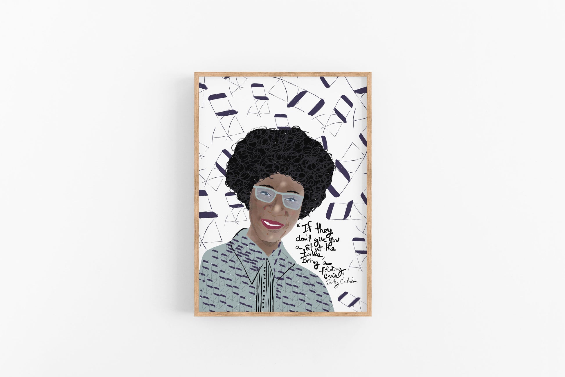Shirley Chisholm Portrait, Inspiring Women Cubicle Decor - VIOLETREDSTUDIO