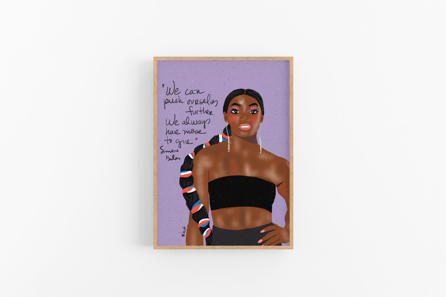 SIMONE BILES Portrait, Girl Power Art Print, Classroom Wall Art - VIOLETREDSTUDIO