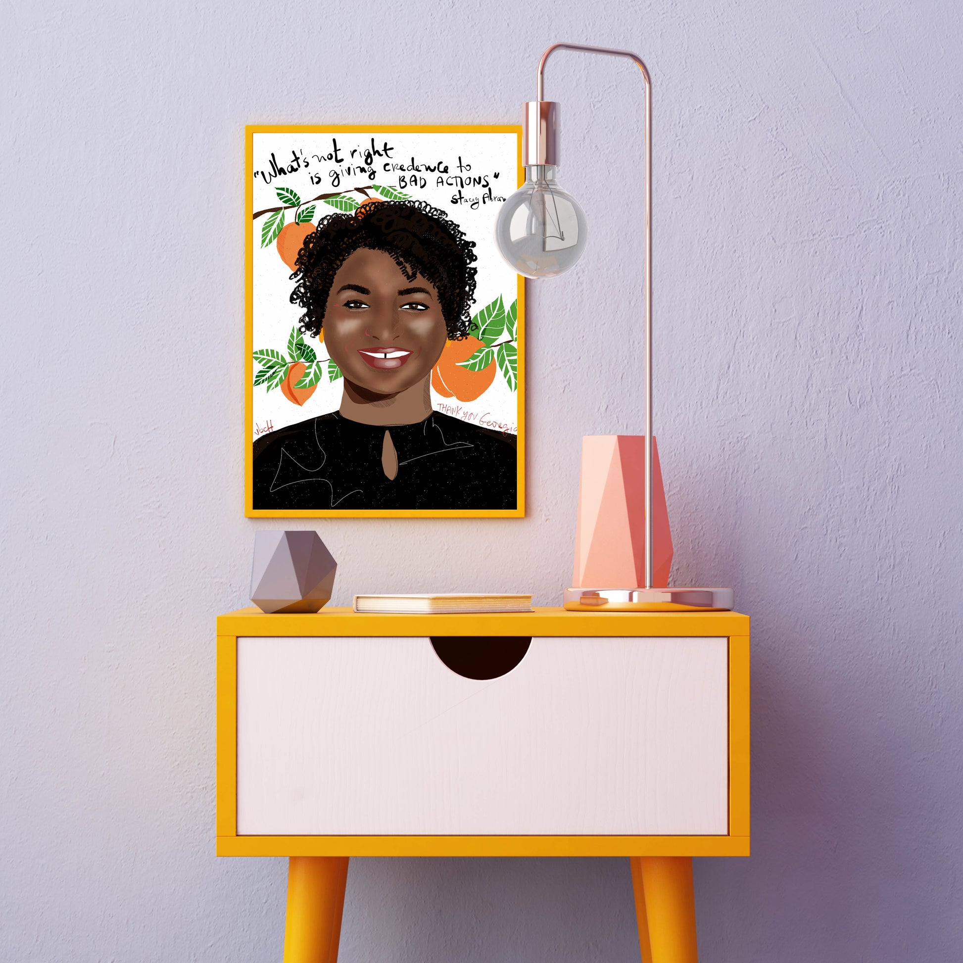 Stacey Abrams Art Print, Girl Power decor, Feminist wall art - VIOLETREDSTUDIO