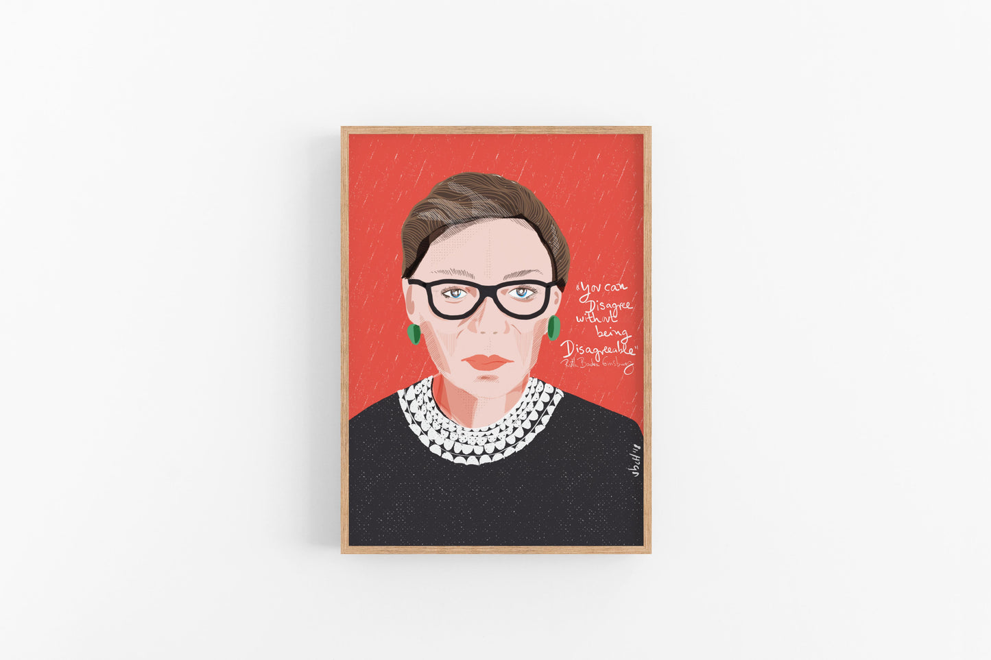 Notorious RBG Art Print, Ruth Bader Ginsburg Portrait, Cubicle Decor, RBG QUOTE - VIOLETREDSTUDIO