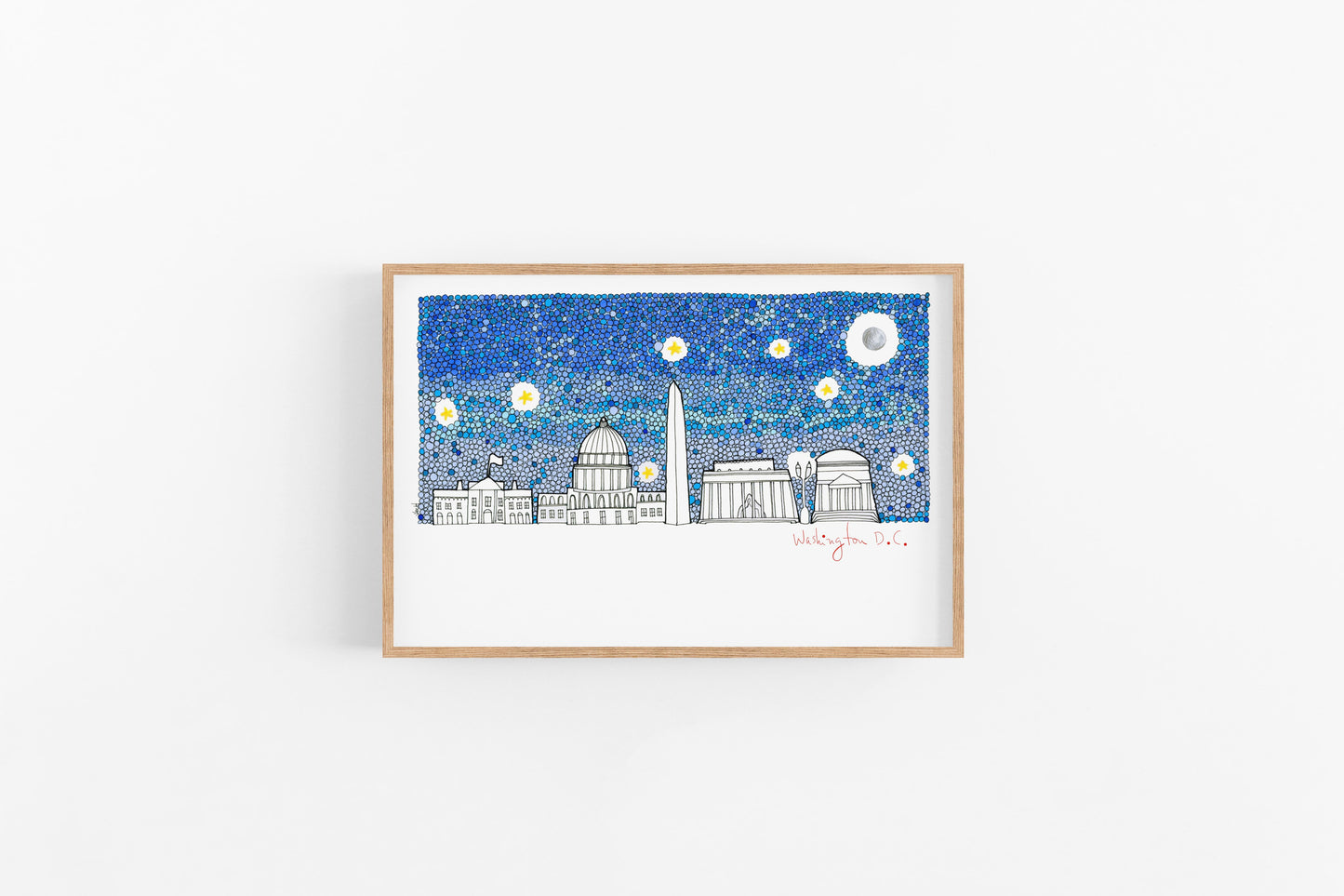 WASHINGTON DC Print, DC Skyline Poster, Fun Cubicle Decor, Travel Prints - VIOLETREDSTUDIO