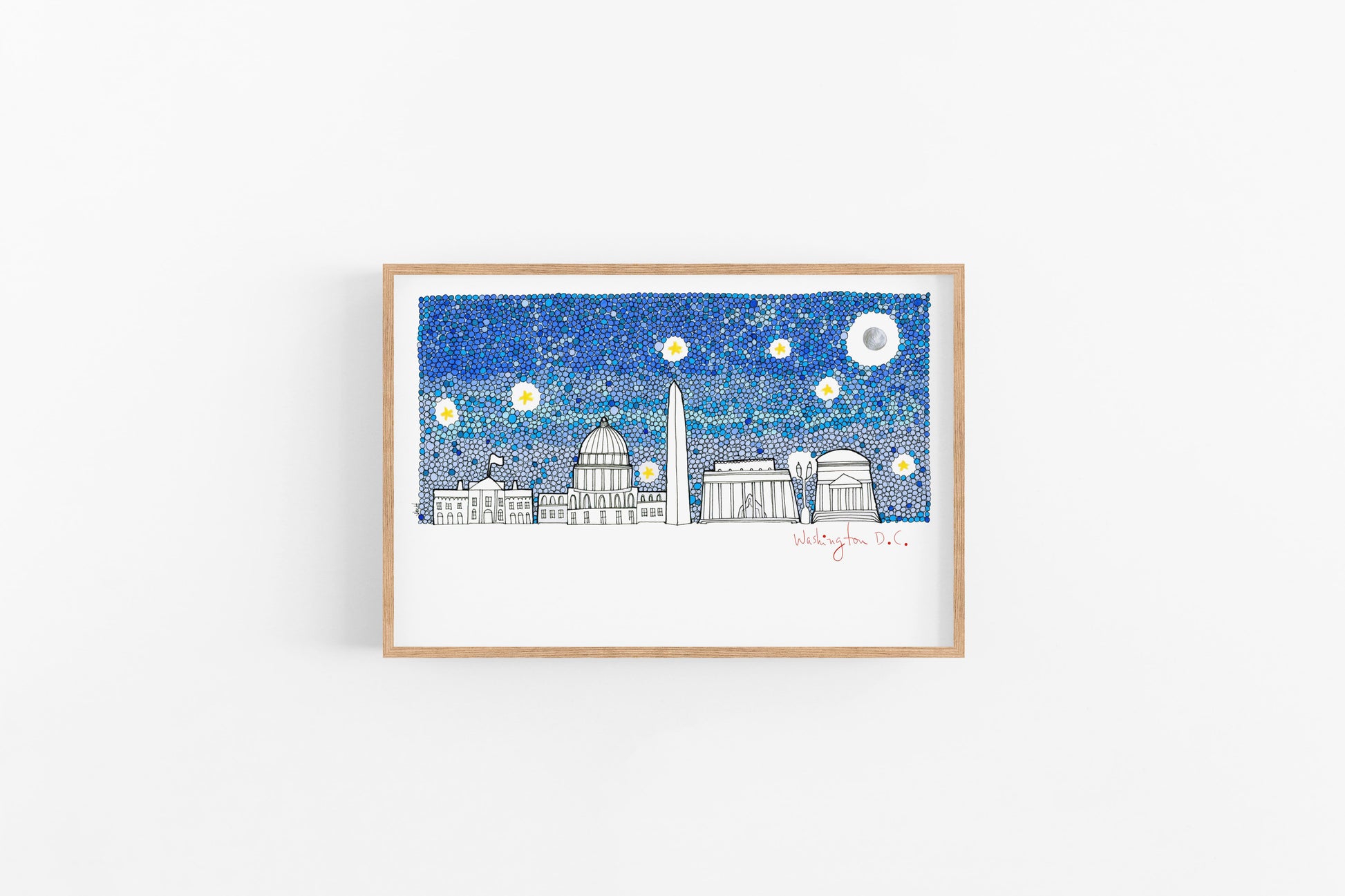 WASHINGTON DC  Print, DC Skyline Poster, Fun Cubicle Decor, Travel Prints - VIOLETREDSTUDIO