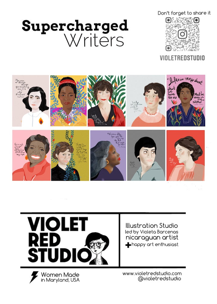 Supercharged Writers Greeting Card Set Box - VIOLETREDSTUDIO