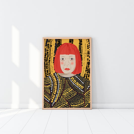 YAYOI KUSAMA Art Print, Ready to Frame Pop Culture Print, Cubicle Decor - VIOLETREDSTUDIO