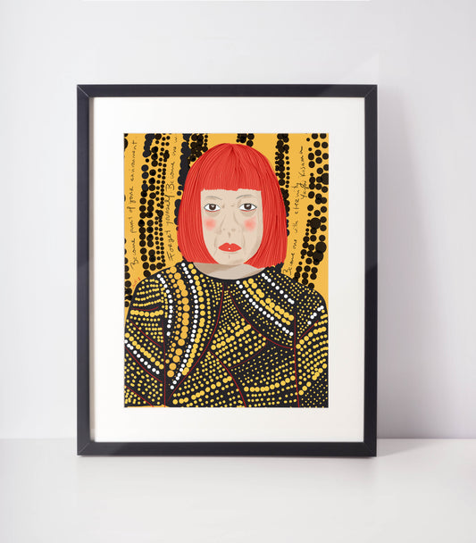 YAYOI KUSAMA Art Print, Ready to Frame Pop Culture Print, Cubicle Decor - VIOLETREDSTUDIO