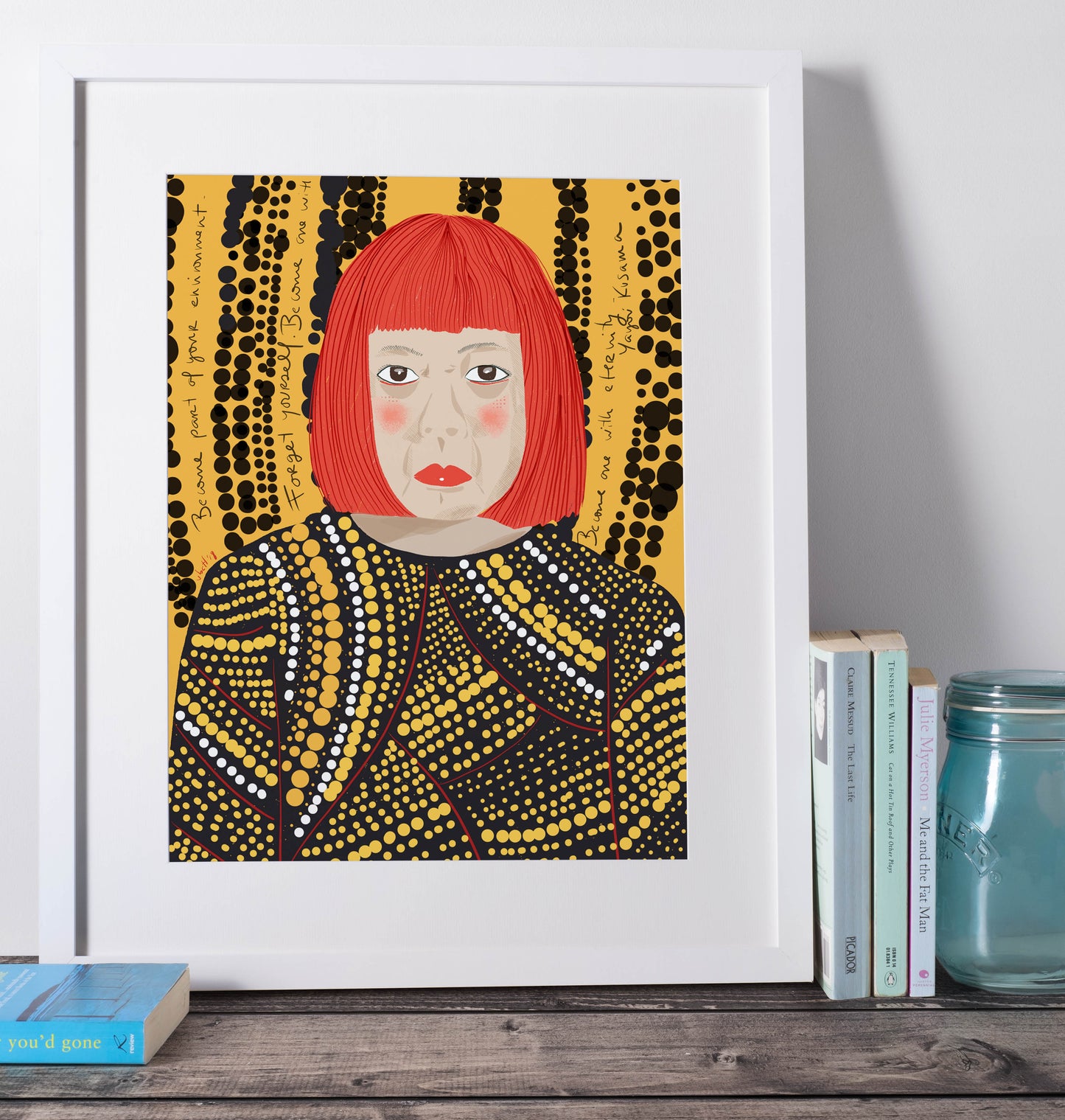 YAYOI KUSAMA Art Print, Ready to Frame Pop Culture Print, Cubicle Decor - VIOLETREDSTUDIO