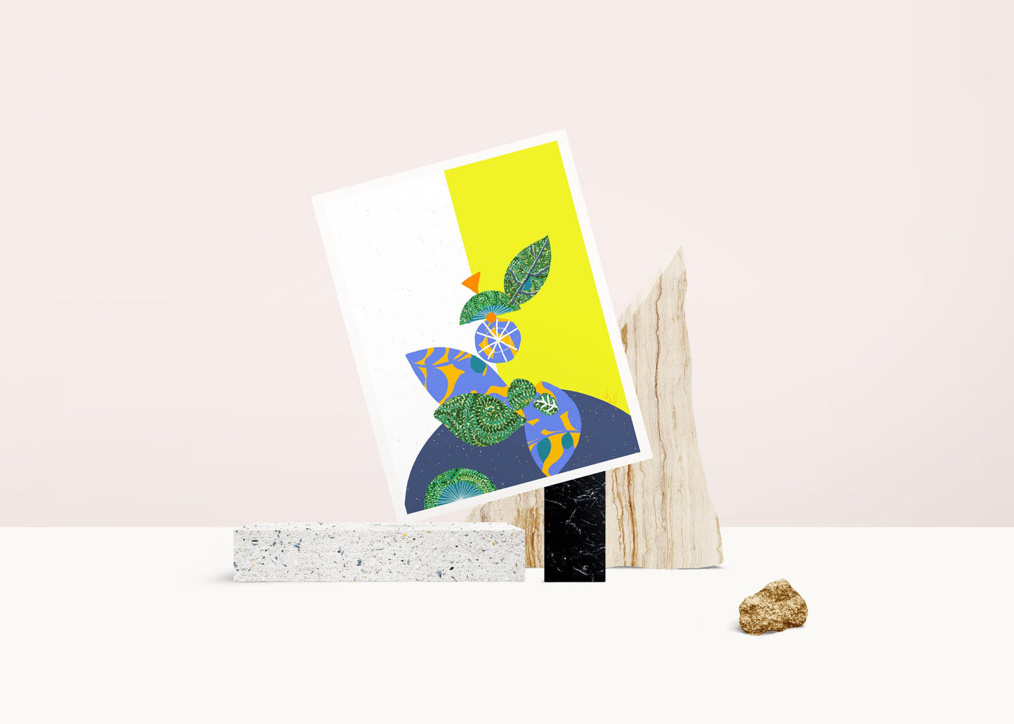 Chartruse #1, Warm Cubicle Decor Abstract Art Print, Ready to Frame Vibrant Art - VIOLETREDSTUDIO