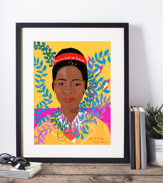 AMANDA GORMAN PORTRAIT-Ready Frame Portrait-Abstract Colorful Art-Living Room Art-Cubicle Decor Art-Abstract Wall Art Print-Pretty Wall Art - VIOLETREDSTUDIO