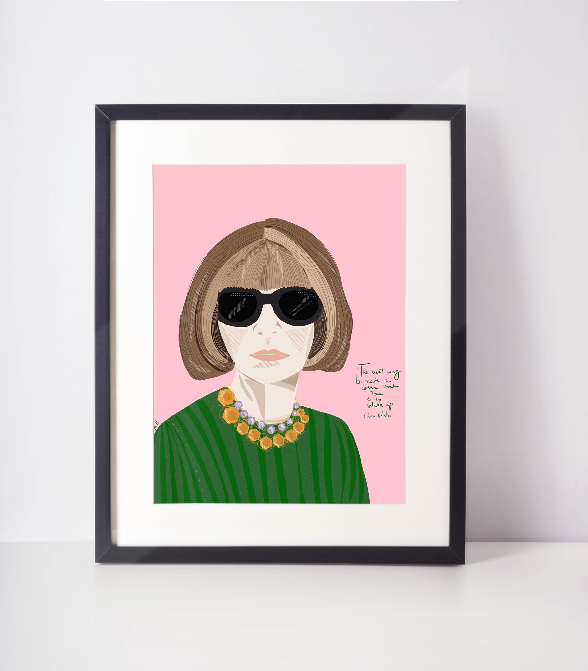 ANNA WINTOUR Art Poster, Fashionista gift, Graduation Gift, Cubicle Decor - VIOLETREDSTUDIO