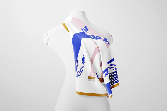 Blue Arches Silky Bandana - VIOLETREDSTUDIO