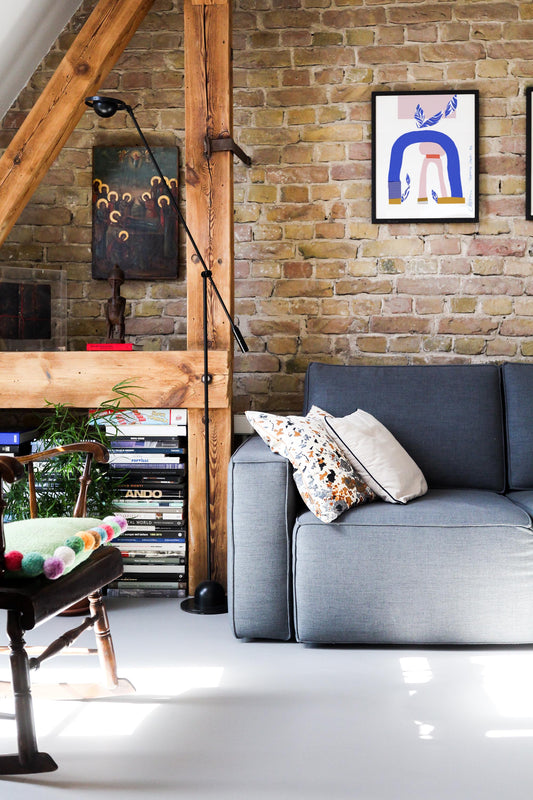 Blue Wall Art-Soft Pink Wall Decor-Modern Wall Art-Bedroom Decor Art-Feminist Poster-Abstract Shape Poster-Home Decor Art-Pretty Wall Art - VIOLETREDSTUDIO