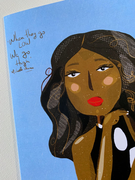 Set of Greeting Cards, Quirky illustration Iconic Women Portrait , Snail Mail, set of 6 - VIOLETREDSTUDIO