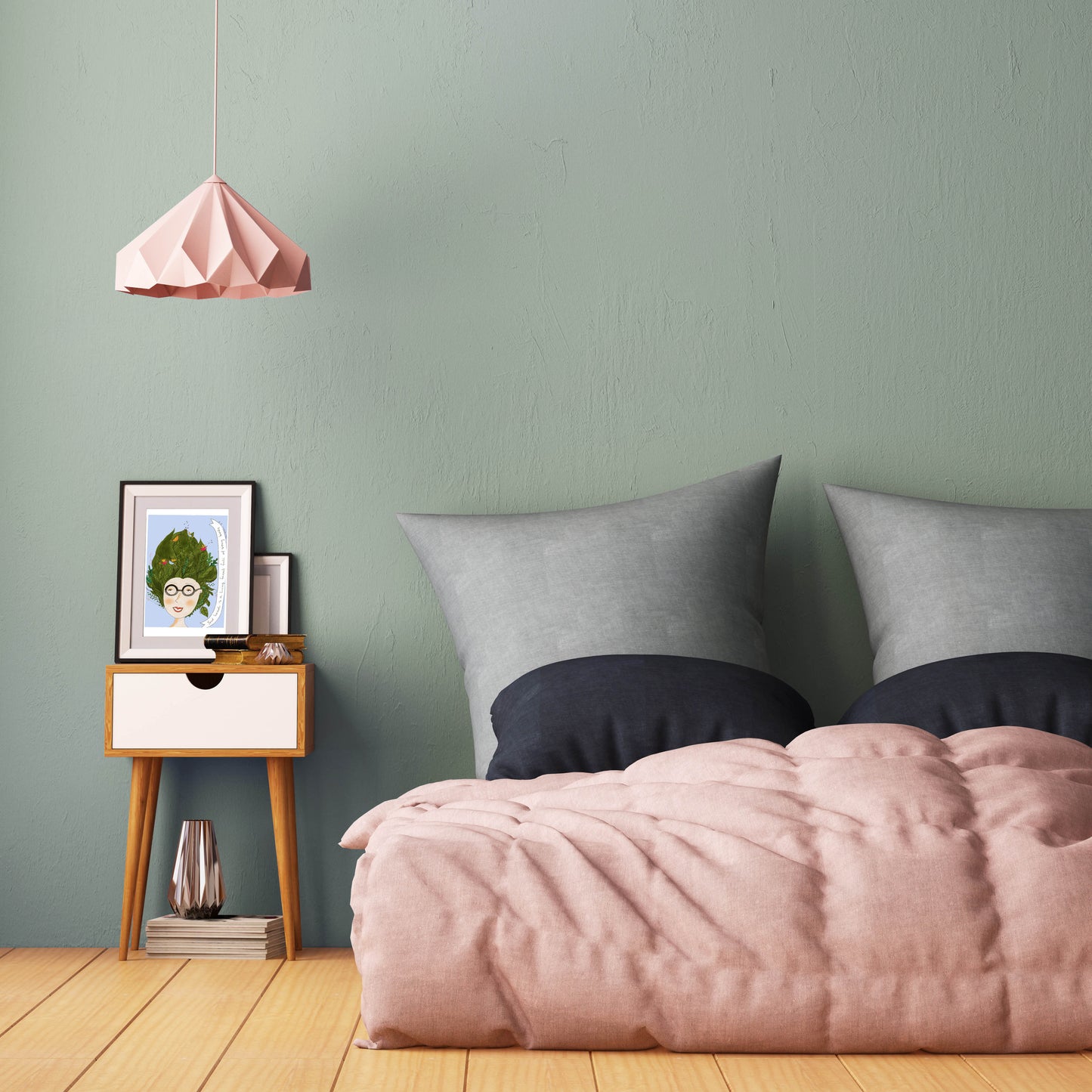 Your head is a living forrest full of song birds, e.e. Cummings quote Art print Cubicle Decor Bedroom Wall Art - VIOLETREDSTUDIO