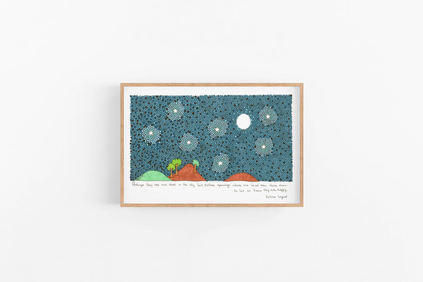 Illustrated Inuit Legend | Cubicle Decor | Home office decor | Quote Poster | Perhaps they are not stars in the sky but rather openings - VIOLETREDSTUDIO