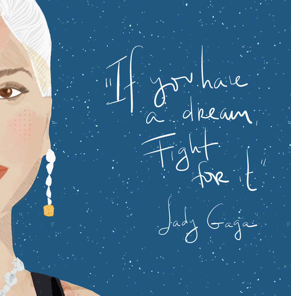 Lady Gaga Wins An Oscar, Ready to Frame Art Print - VIOLETREDSTUDIO