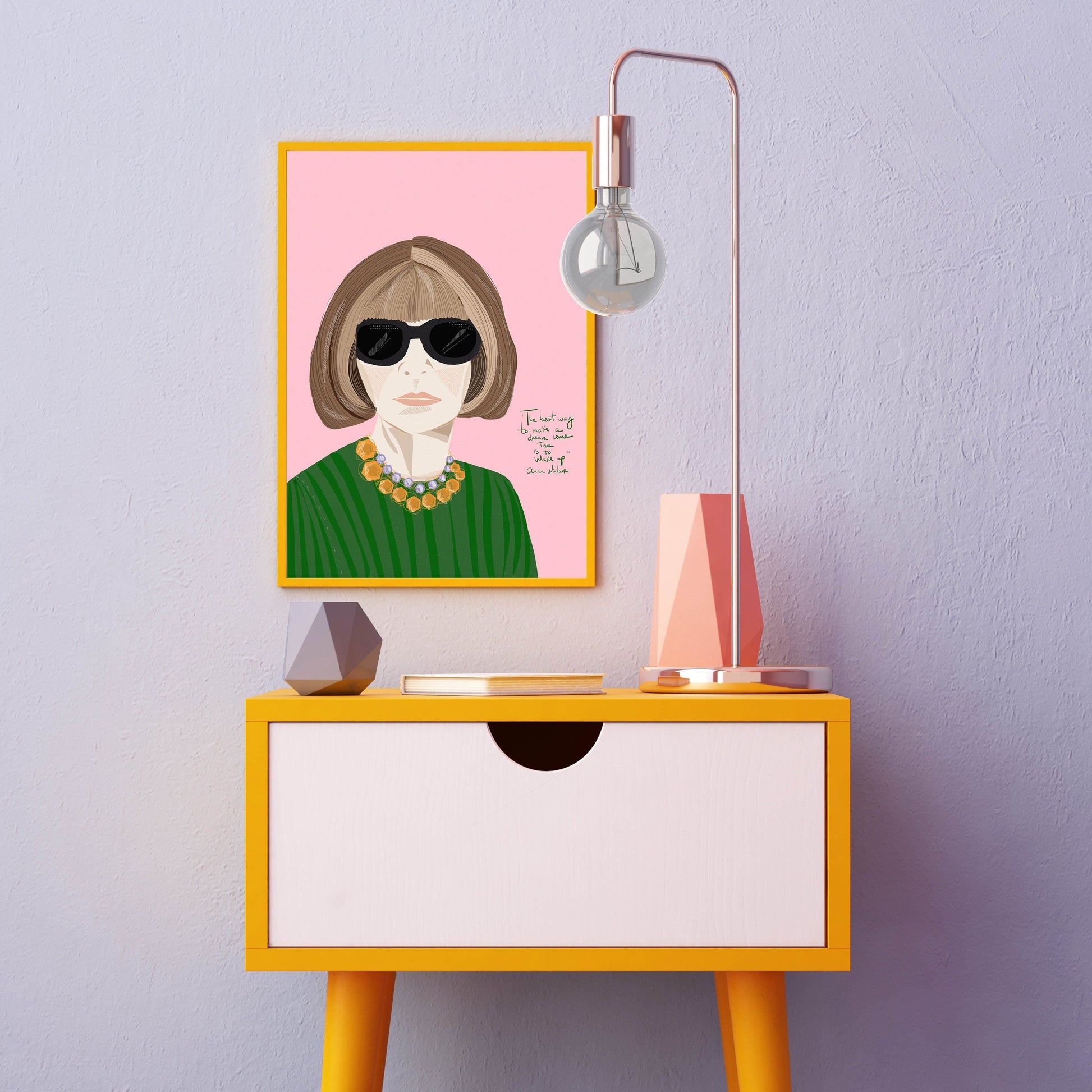ANNA WINTOUR Art Poster, Fashionista gift, Graduation Gift, Cubicle Decor - VIOLETREDSTUDIO