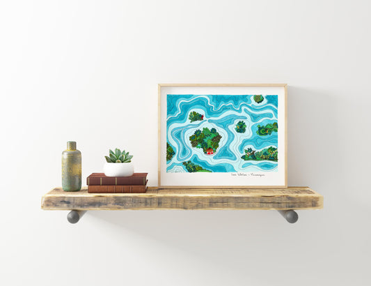 Nicaragua Art print-Cubicle DecoR-Sky Blue Art-Ready to frame Art print-Father's Day Gift - VIOLETREDSTUDIO