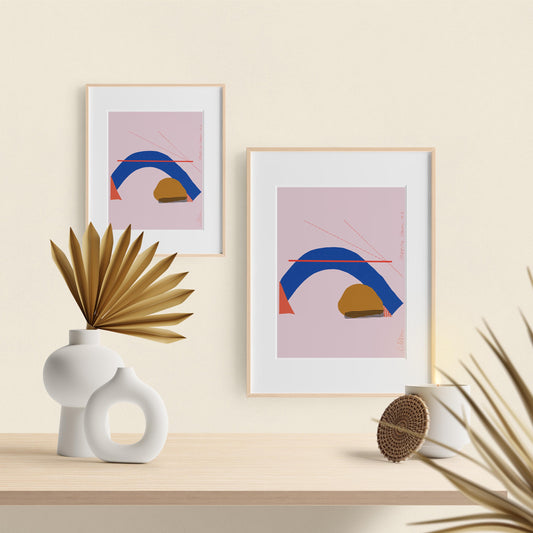 Pink Wall Art, Modern Bedroom Decor, Soft Pink Abstract Art Print, Abstract Shapes Print - VIOLETREDSTUDIO