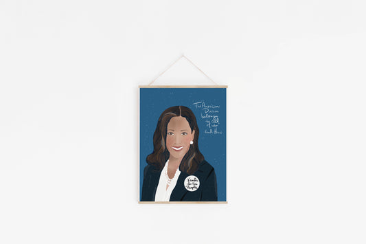 KAMALA HARRIS Portrait, Ready to Frame Office Art Print, Madam Vice President Cubicle Decor, Feminist Posters - VIOLETREDSTUDIO