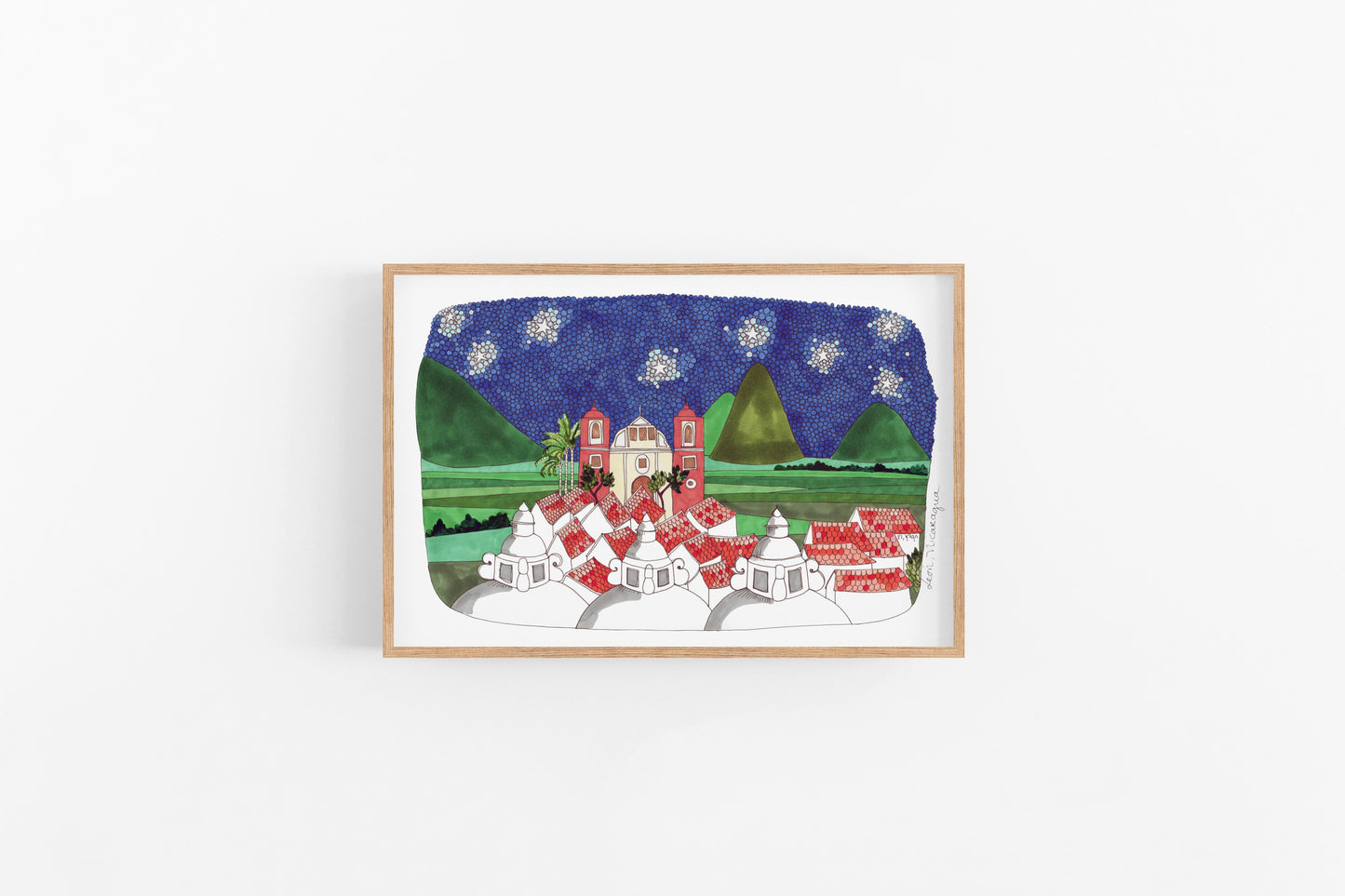 Leon, Nicaragua Print, Fun Cubicle Decor, Accent Print, Travel Prints, Skylines - VIOLETREDSTUDIO