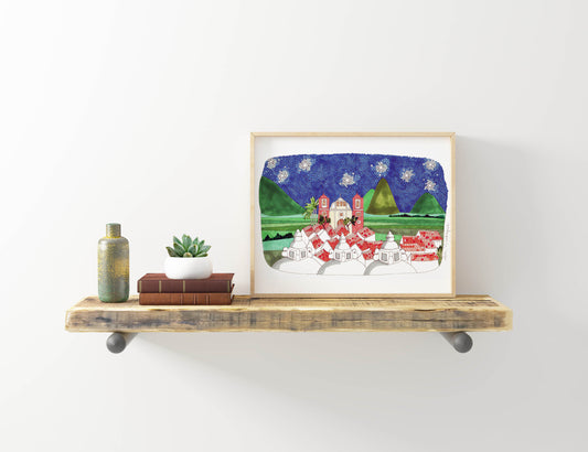 Leon, Nicaragua Print, Fun Cubicle Decor, Accent Print, Travel Prints, Skylines - VIOLETREDSTUDIO