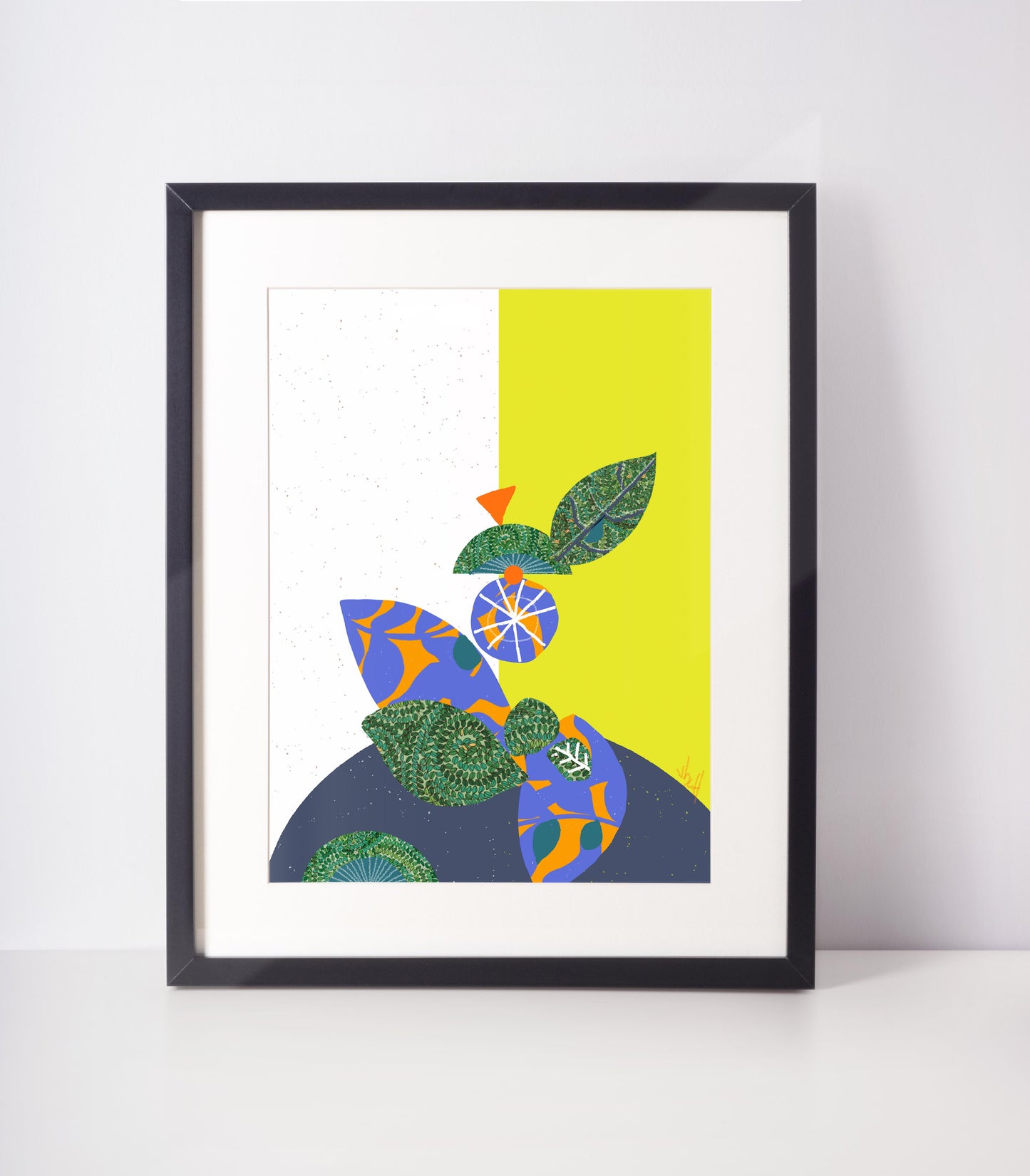 Chartruse #1, Warm Cubicle Decor Abstract Art Print, Ready to Frame Vibrant Art - VIOLETREDSTUDIO