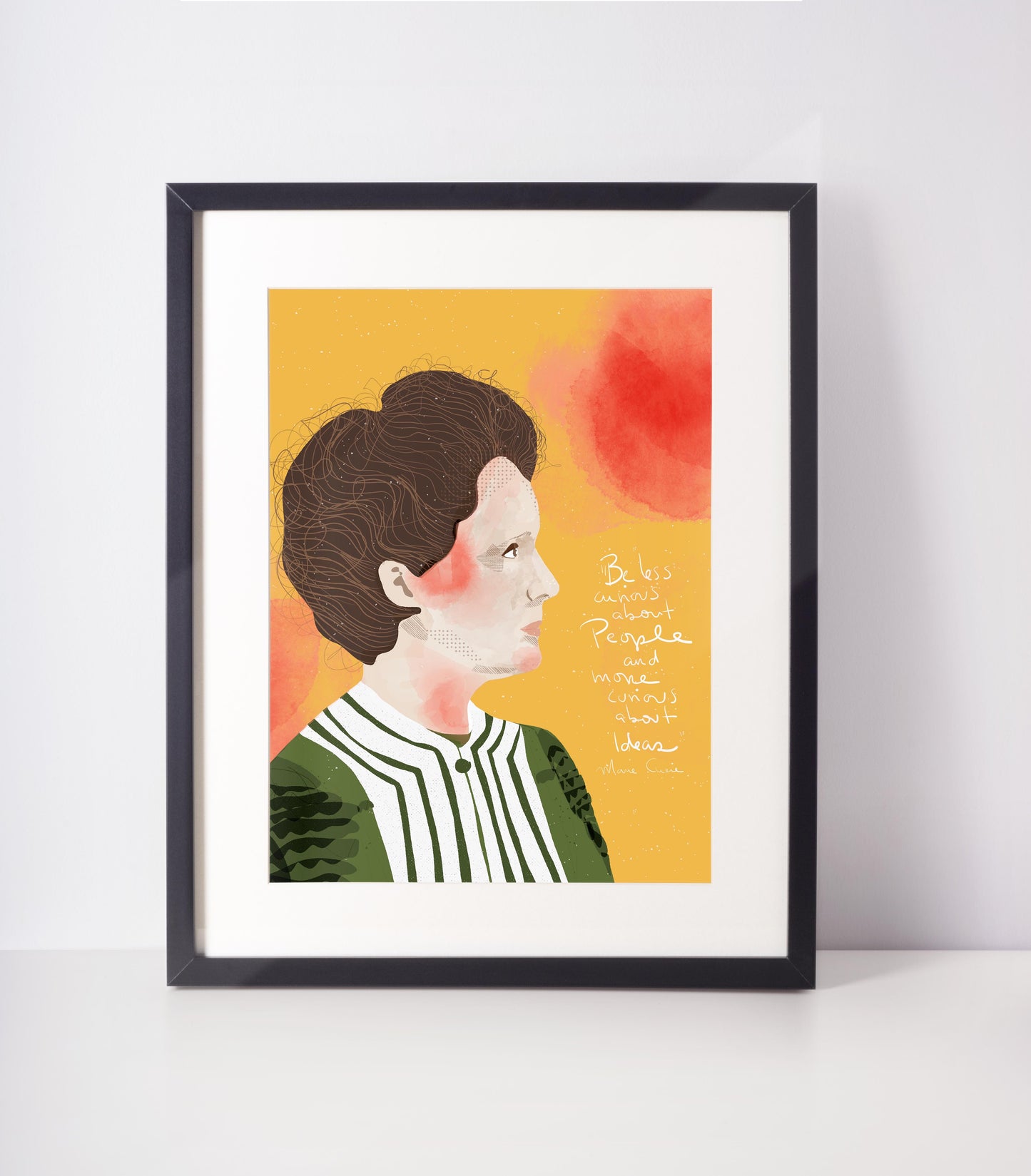 MARIE CURIE Art Print, Ready to Frame Wall Decor, Cubicle Decor - VIOLETREDSTUDIO