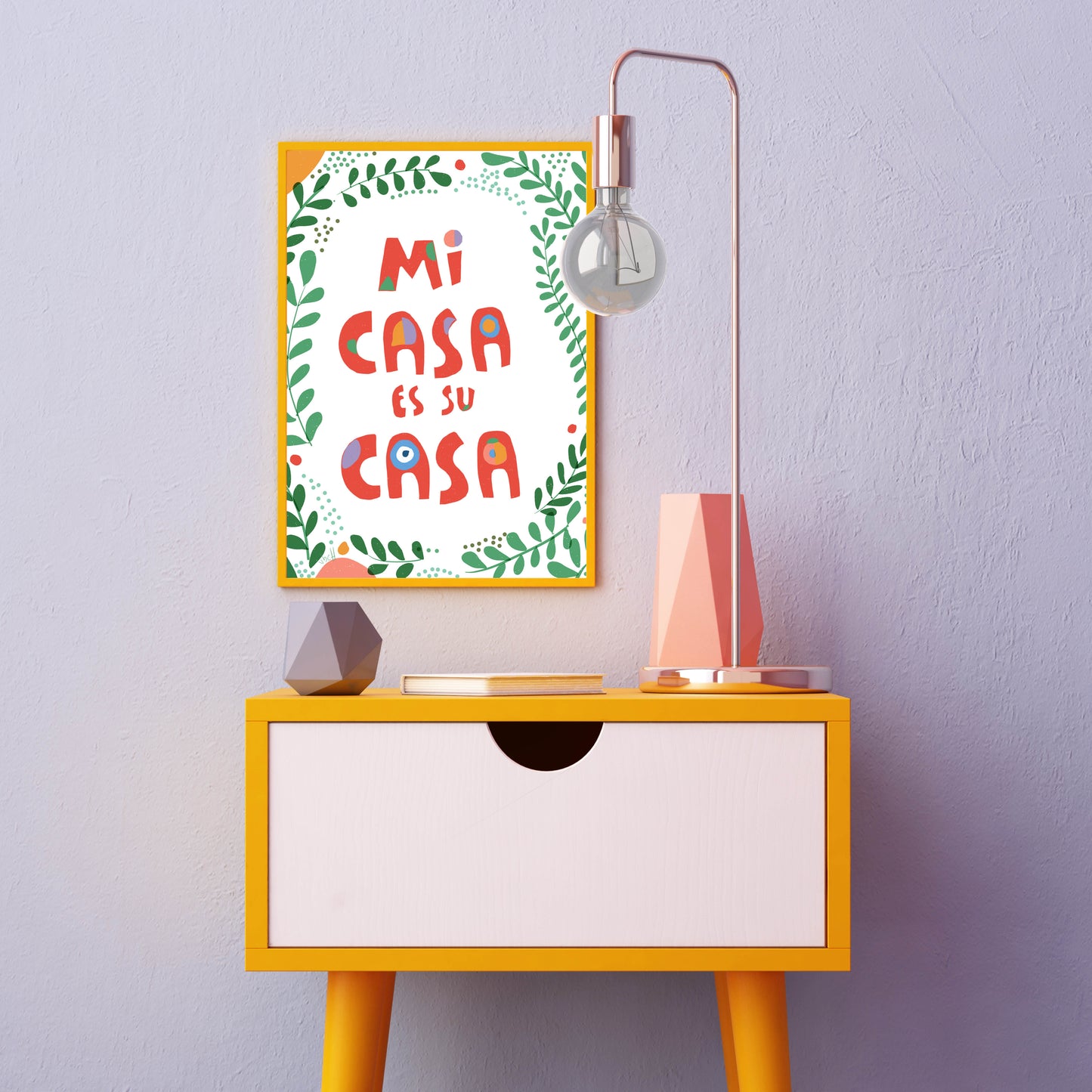 Wall Art Living Room, Contemporary Art Print, MI CASA TU casa, Typographic art print, Minimal Print - VIOLETREDSTUDIO