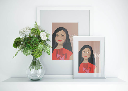Mindy Kaling Art Print-Cubicle Decor-Funny Girls - VIOLETREDSTUDIO
